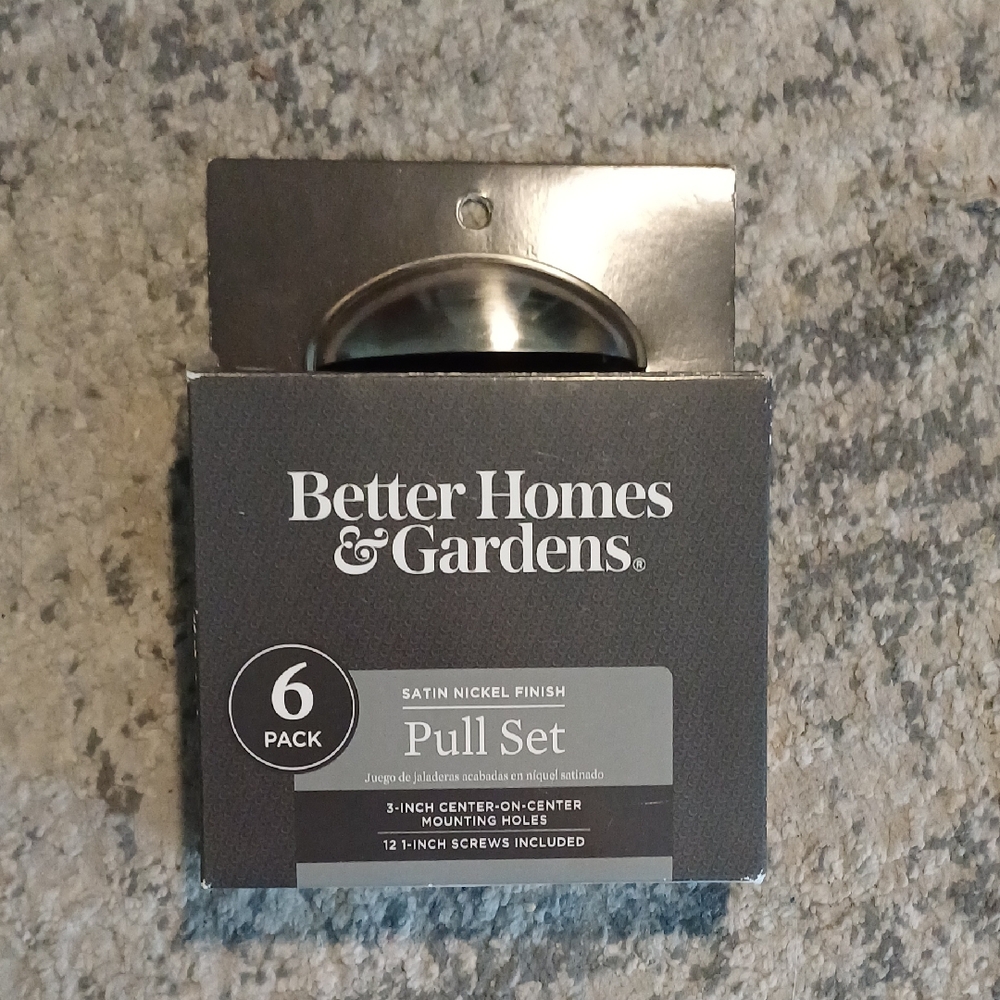 Better Homes & Gardens 6 Pack Pull Set Satin Nickel Finish